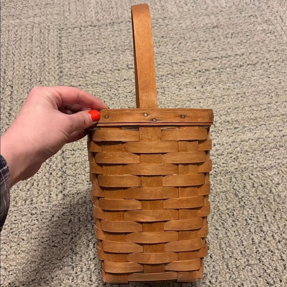 🎀Vintage🎀Longaberger 1991 Tall Brown Woven Basket with Handle